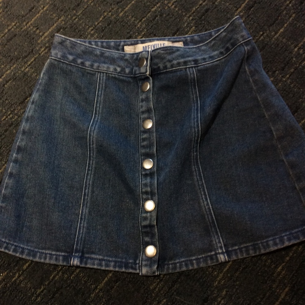 Brandy Melville snap button up denim mini skirt